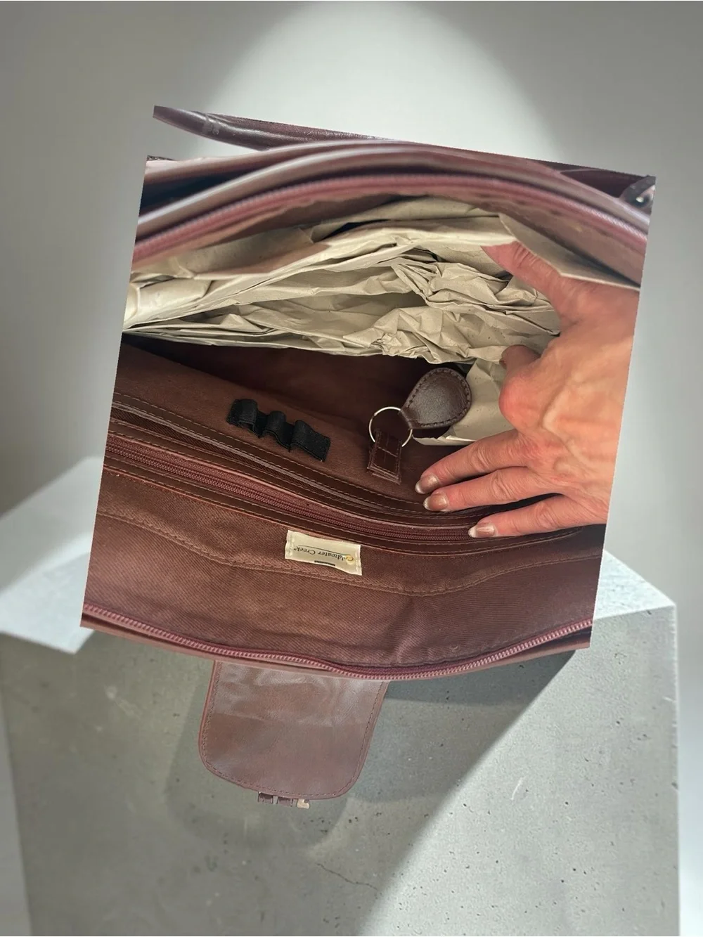NWT Coldwater Creek Genuine Leather Croc Embossed Briefcase Laptop Bag